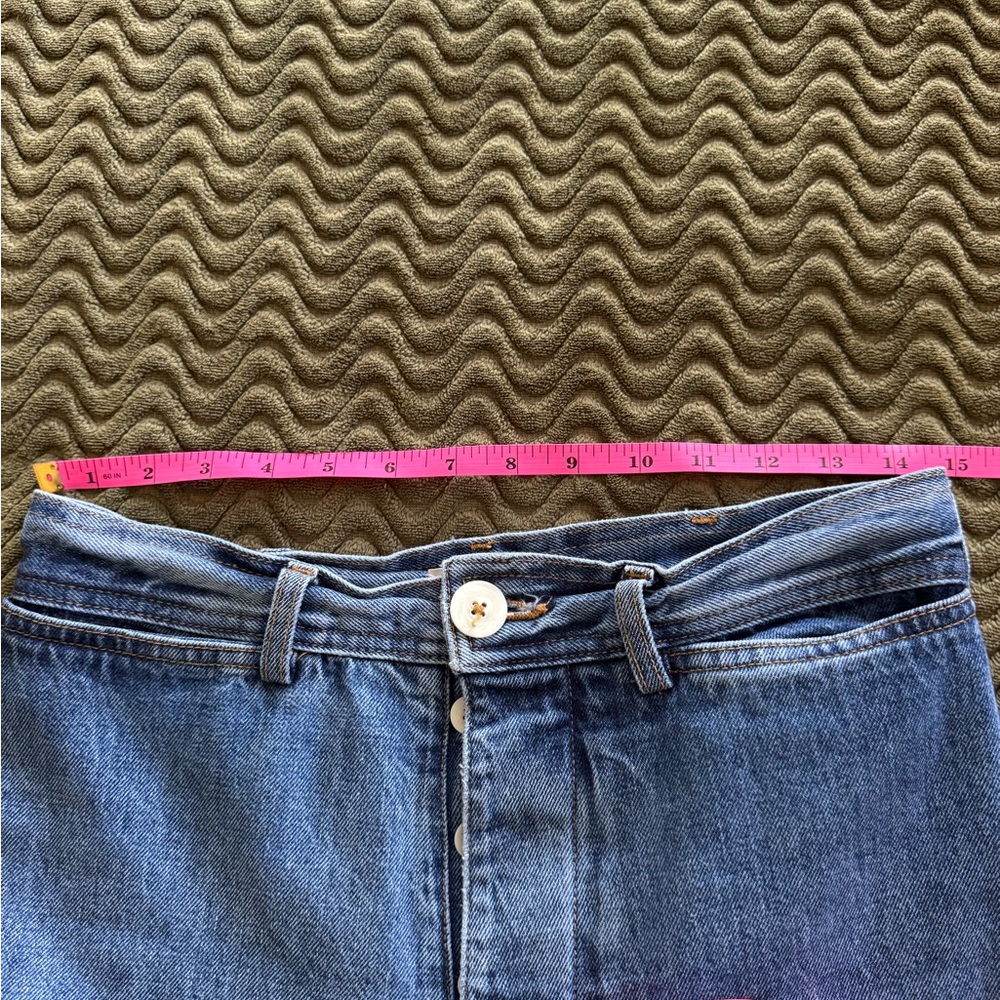 Jesse Kamm High-Rise Wide Leg Jeans in Medium Blue - Picture 2 of 7
